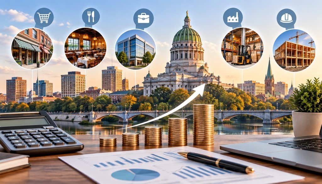 Harrisburg business tax rates and local commerce illustration