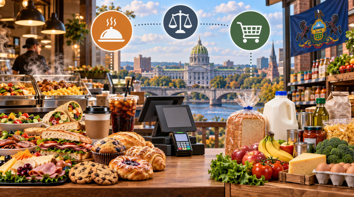 Pennsylvania prepared food and grocery sales tax comparison in Harrisburg